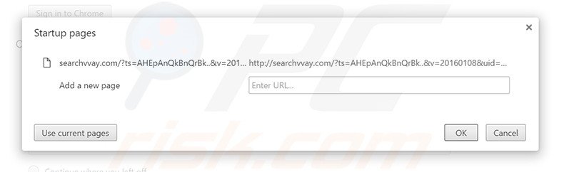 Suppression de la page d'accueil de searchvvay.com dans Google Chrome 