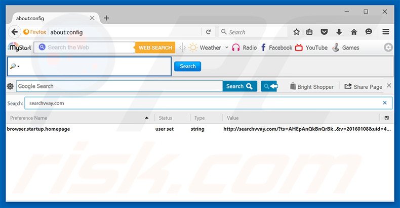 Suppression du moteur de recherche par défaut de searchvvay.com dans Mozilla Firefox