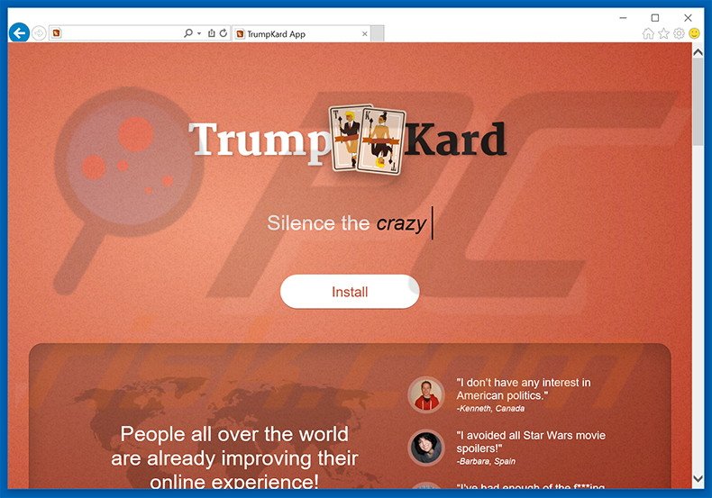 Logiciel de publicité TrumpKard