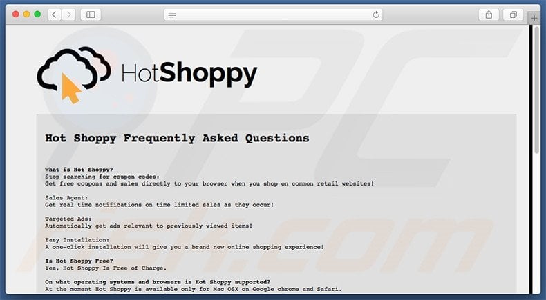 FAQ du site web de HotShoppy