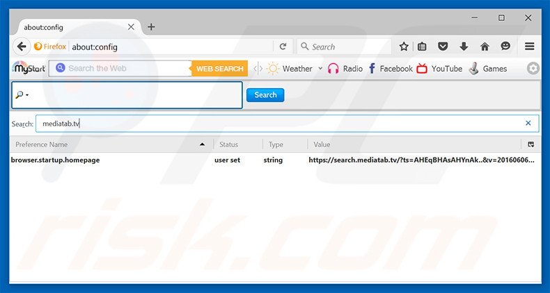 Suppression du moteur de recherche par défaut de search.mediatab.tv dans Mozilla Firefox 