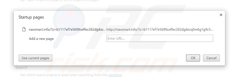 Suppression de la page d'accueil de navsmart.info dans Google Chrome