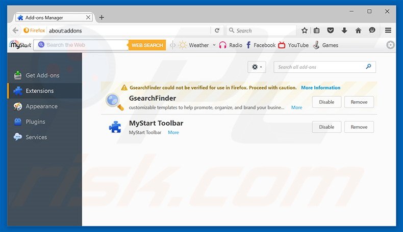 Suppression des extensions reliées à navsmart.info dans Mozilla Firefox 