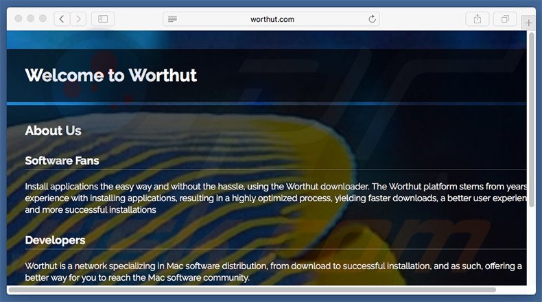 Site web douteux utilisé pour publiciser search.worthut.com