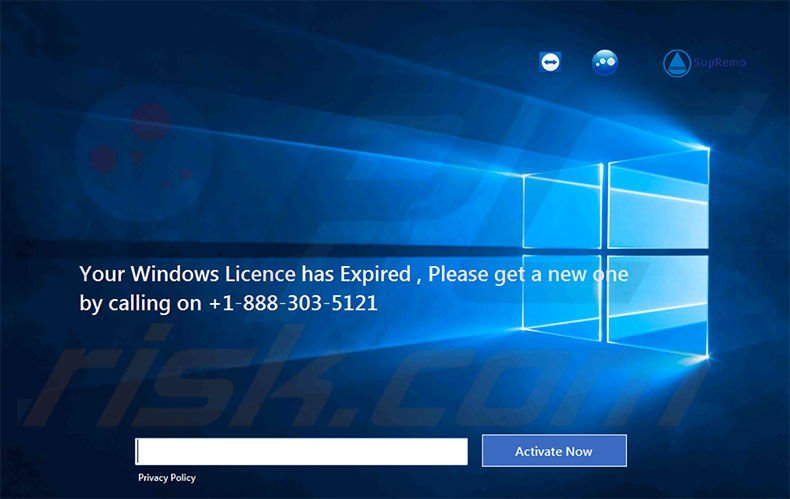 Logiciel de publicité Your Windows Licence has Expired