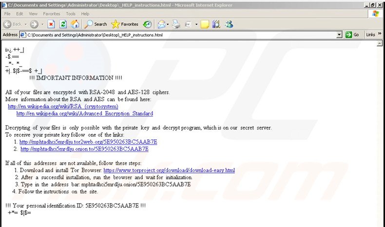 Fichier html du rançongiciel Zepto 