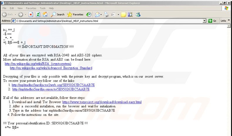 Fichier html du rançongiciel Zepto 