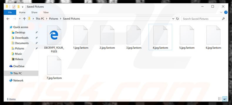 Fichiers encryptés par le rançongiciel Fantom 