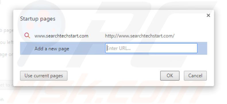 Suppression de la page d'accueil de searchtechstart.com dans Google Chrome 