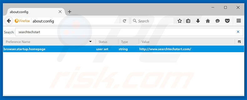 Suppression du moteur de recherche par défaut de searchtechstart.com dans Mozilla Firefox 