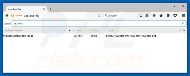 Suppression du moteur de recherche par défaut de tavanero.info dans Mozilla Firefox