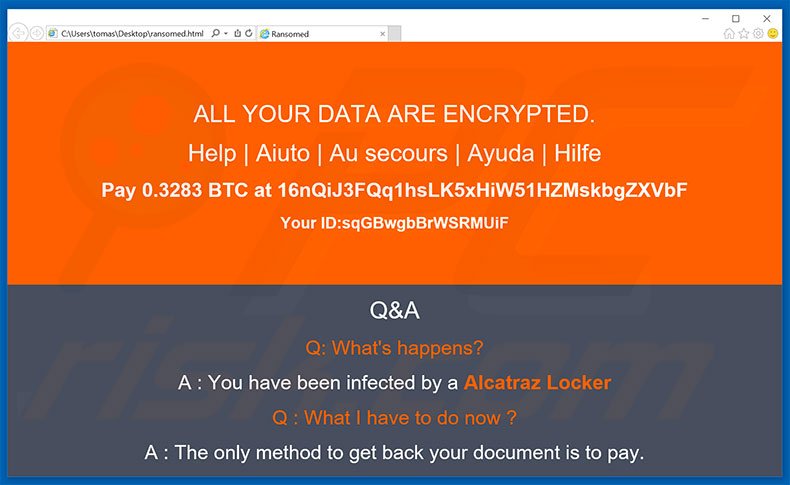 Instructions de décryptage d'Alcatraz Locker 