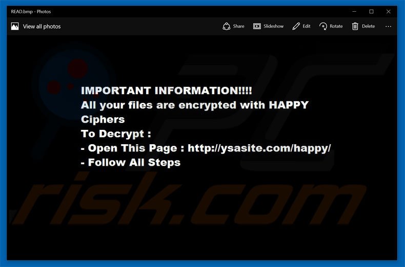Instructions de décryptage de HappyLocker 