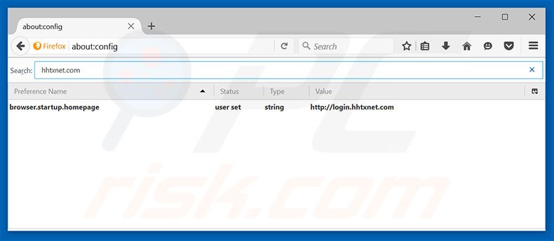 Suppression du moteur de recherche par défaut de login.hhtxnet.com dans Mozilla Firefox 