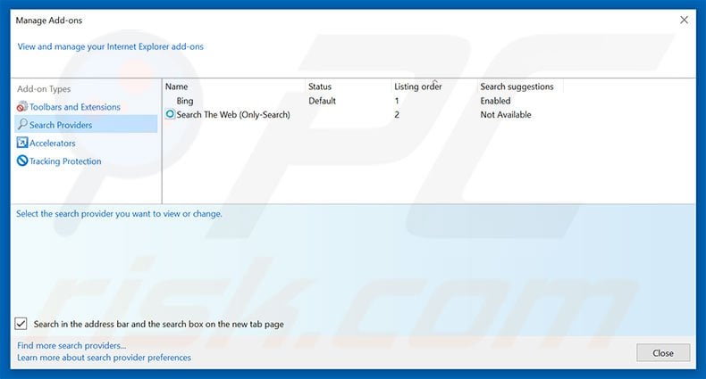 Supprimer myprivatesearch.com du moteur de recherche par défaut d'Internet Explorer