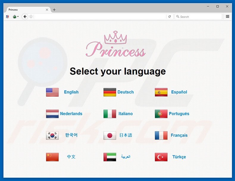 Site web du rançongiciel Princess 