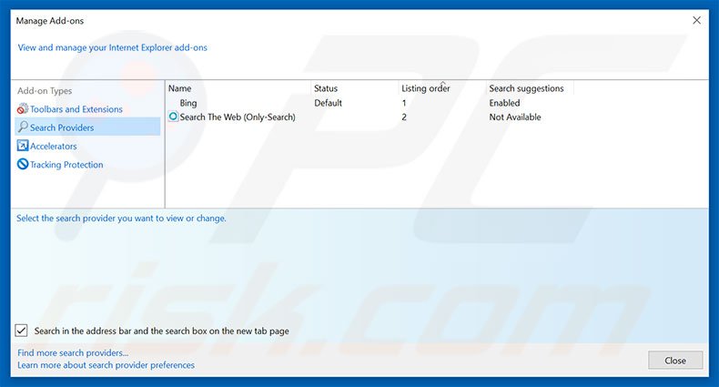 Suppression du moteur de recherche par défaut de searchprivacy.co dans Internet Explorer 