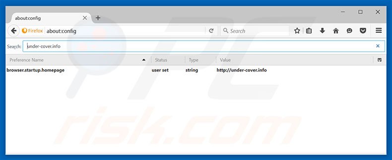 Suppression du moteur de recherche under-cover.info dans Mozilla Firefox