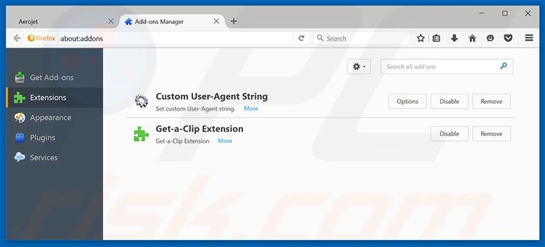 Suppression des extensions reliées à web-start.org dans Mozilla Firefox 