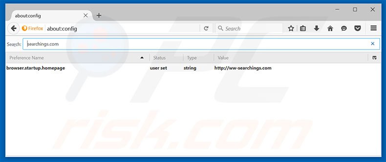 Suppression du moteur de recherche par défaut de ww-searchings.com dans Mozilla Firefox 