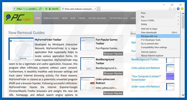 Suppression des publicités Internet Security Damaged dans Internet Explorer étape 1