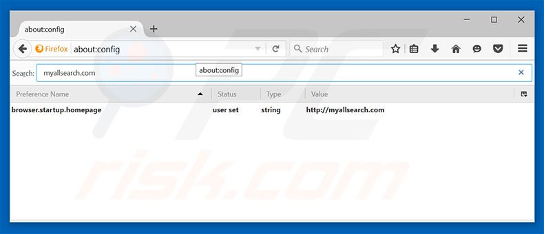 Suppression du moteur de recherche par défaut de myallsearch.com dans Mozilla Firefox