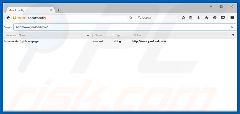 Suppression du moteur de recherche par défaut d'yardood.com dans Mozilla Firefox