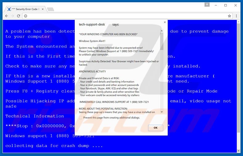 Logiciel de publicité Votre Ordinateur Windows A Été Bloqué 