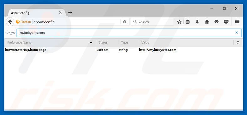 Suppression du moteur de recherche par défaut de myluckysites.com dans Mozilla Firefox 