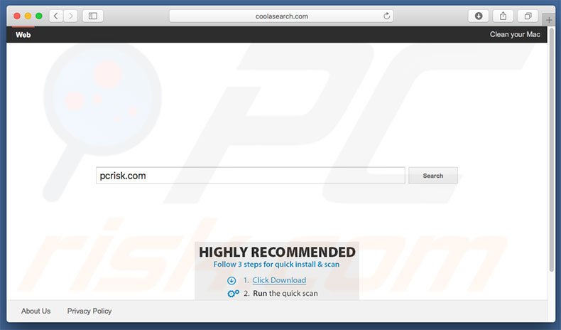 Pirate de navigateur coolasearch.com sur un ordinateur Mac 