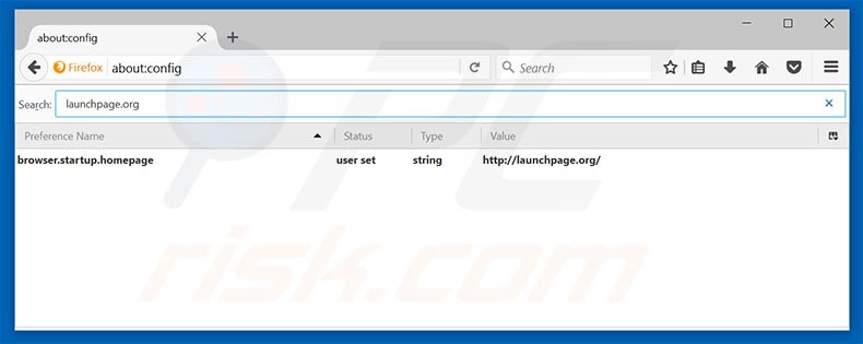Suppression du moteur de recherche par défaut de launchpage.org dans Mozilla Firefox 