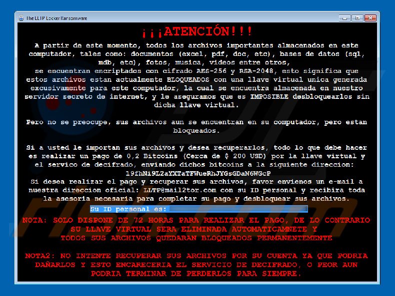 Instructions de décryptage de LLTP 