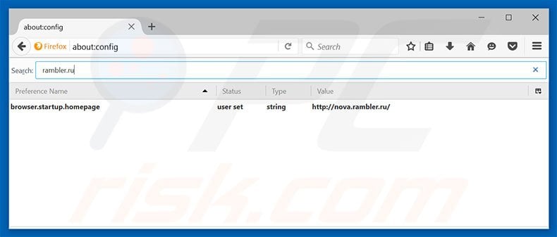 Suppression du moteur de recherche par défaut de rambler.ru dans Mozilla Firefox
