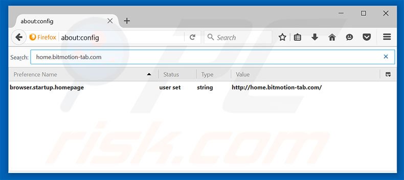 Suppression du moteur de recherche par défaut de home.bitmotion-tab.com dans Mozilla Firefox 