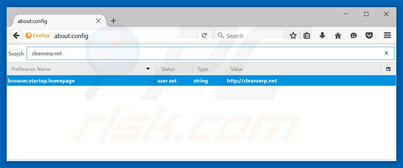 Suppression du moteur de recherche par défaut de cleanserp.net dans Mozilla Firefox 
