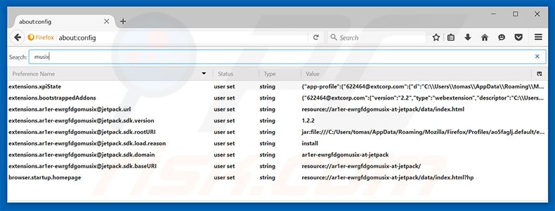 Suppression du moteur de recherche par défaut d'eanswers.com dans Mozilla Firefox 