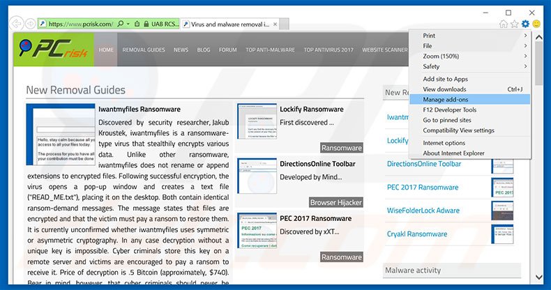 Suppression des publicités Hyper-V Manager dans Internet Explorer étape 1