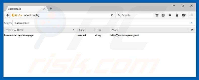  Suppression du moteur de recherche par défaut de mapseasy.net dans Mozilla Firefox 