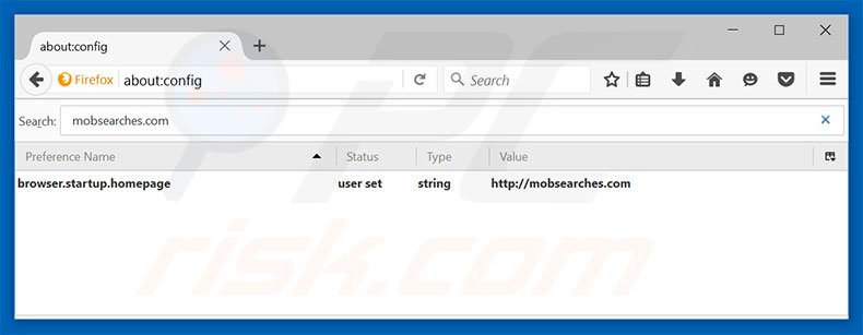 Suppression du moteur de recherche par défaut de mobsearches.com dans Mozilla Firefox 