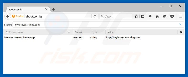 Suppression du moteur de recherche par défaut de myluckysearching.com dans Mozilla Firefox 