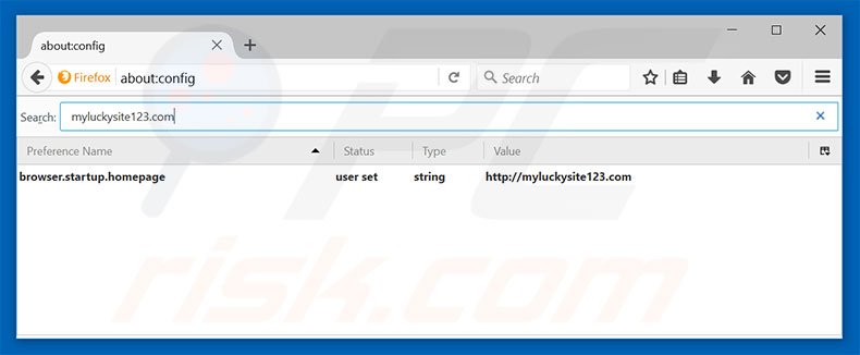 Suppression du moteur de recherche par défaut de myluckysite123.com dans Mozilla Firefox 