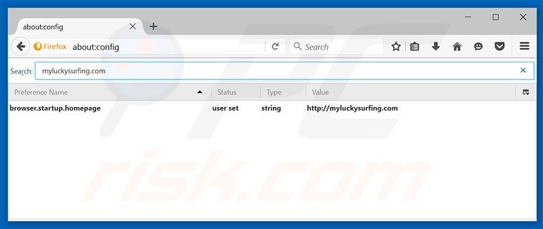 Suppression du moteur de recherche par défaut de myluckysurfing.com dans Mozilla Firefox