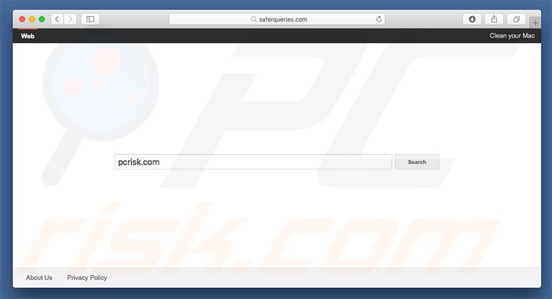 Pirate de navigateur saferqueries.com sur un ordinateur Mac 