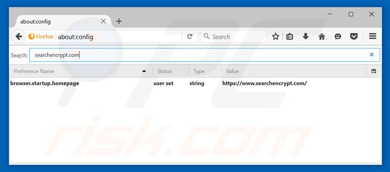 Suppression du moteur de recherche par défaut de searchencrypt.com dans Mozilla Firefox