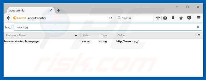 Suppression du moteur de recherche par défaut de search.gg dans Mozilla Firefox 