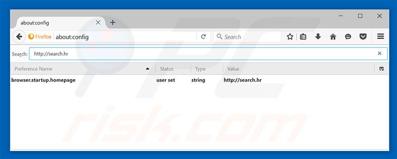 Suppression du moteur de recherche par défaut de search.hr dans Mozilla Firefox 
