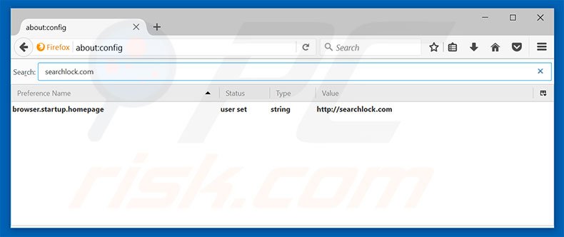 Suppression du moteur de recherche par défaut de searchlock.com dans Mozilla Firefox 