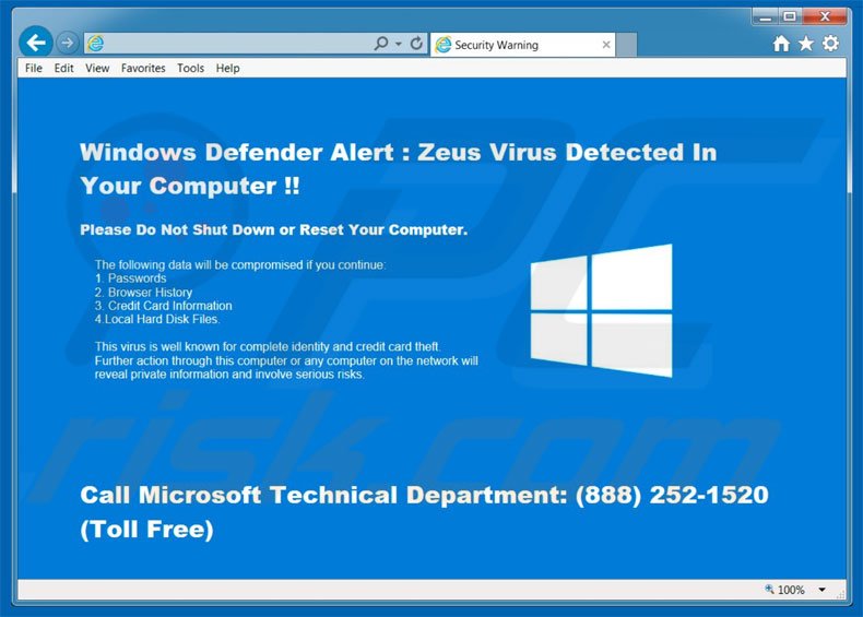 Logiciel de publicité Windows Defender Alert