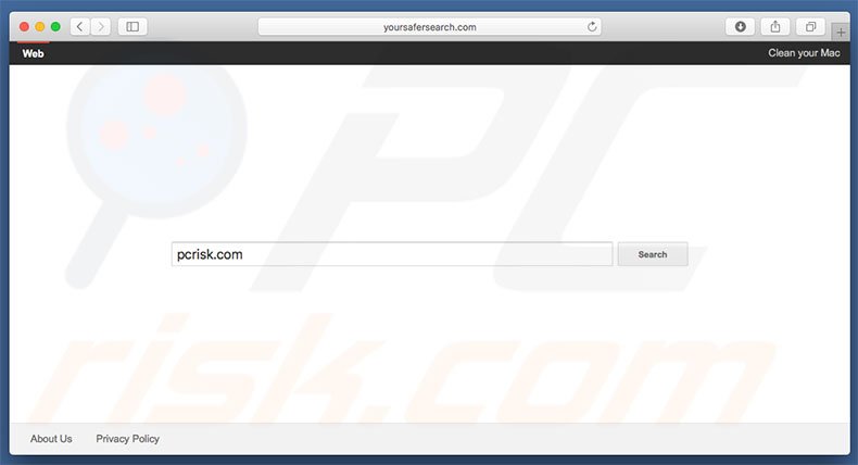 Pirate de navigateur yoursafersearch.com sur un ordinateur Mac 