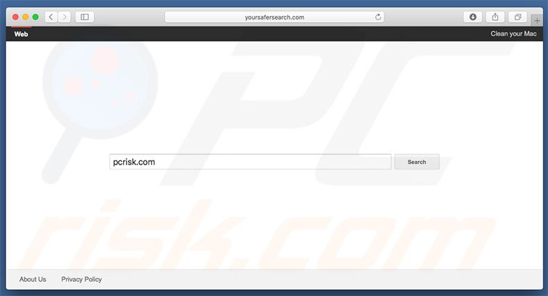 Pirate de navigateur yoursafersearch.com sur un ordinateur Mac 